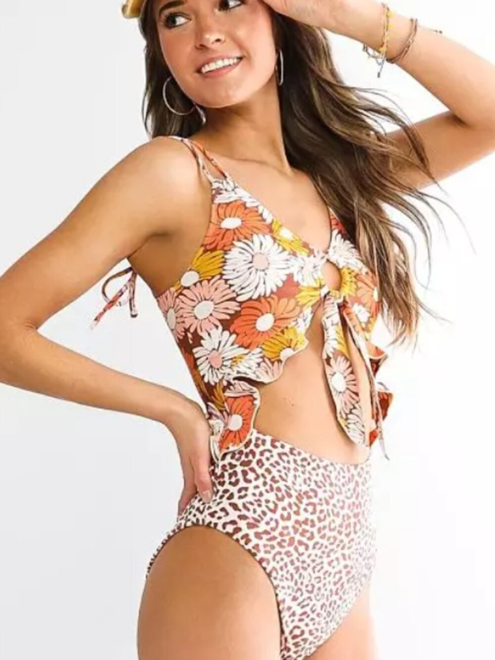 New With Tags- Altar'd State- Swimsuit- One-piece- Floral- Animal Print- Small